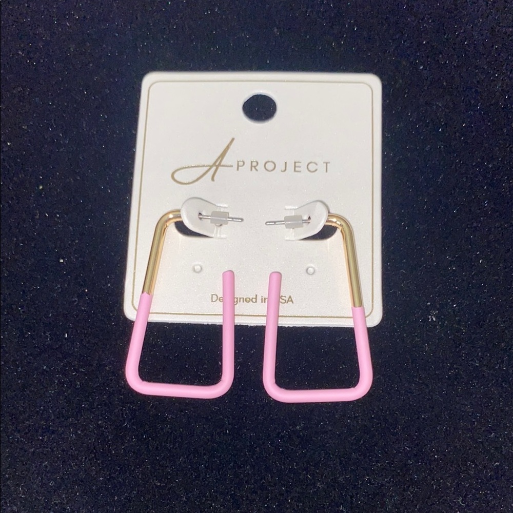 Pink and Gold Earrings